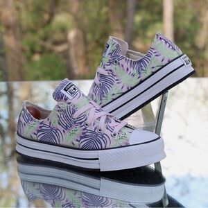 Converse Ctas Eva Lift OX Platform Low Sneakers Canvas Pink - NWOT